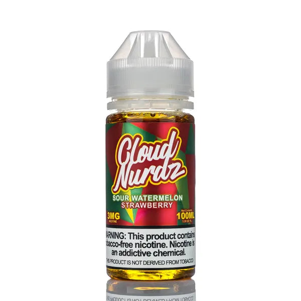 Cloud Nurdz E-Liquid - Sour Watermelon Strawberry - 100ml - Black Coral